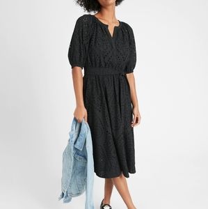 NWT Banana Republic Petite Eyelet Midi Dress